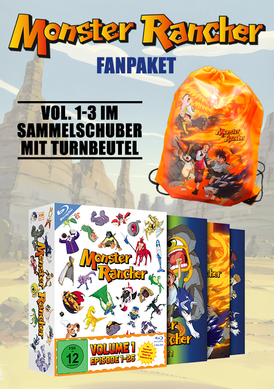 Monster Rancher - FANPAKET - Volume 1-3 inkl. Sammelschuber + Turnbeutel [Blu-ray]