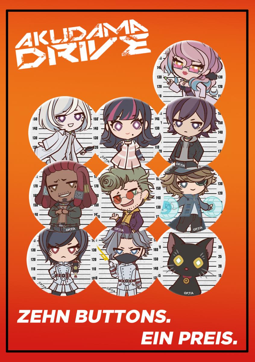 10er Buttonset "Akudama Drive" - Akudama Drive Cover 10er Buttonset "Akudama Drive" - Akudama Drive Cover