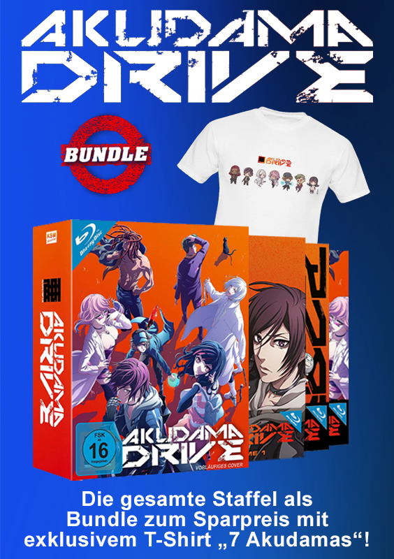Akudama Drive - Fanbundle - Vol. 1-3 [Blu-ray] + T-Shirt "7 Akudamas" Cover