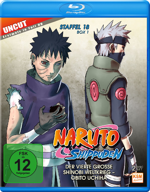 Naruto Shippuden - Staffel 18 Box 1: Episode 593-602 (uncut) Blu-ray Cover